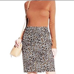 J.Crew leopard pencil skirt.
